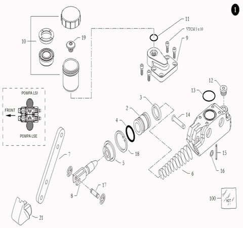 #1 - CompKart 22SRR LDI Master Cylinder Assembly