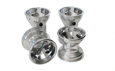 ALUMINUM WHEELS - 5" (SET OF 4 - SPINDLE FRONT-115MM/HUB REAR-140MM)