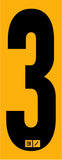 NUMBERS - 3/10 Black on Yellow